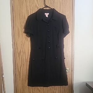 Candie's Black Short-Sleeve Button-Front Mini Dress